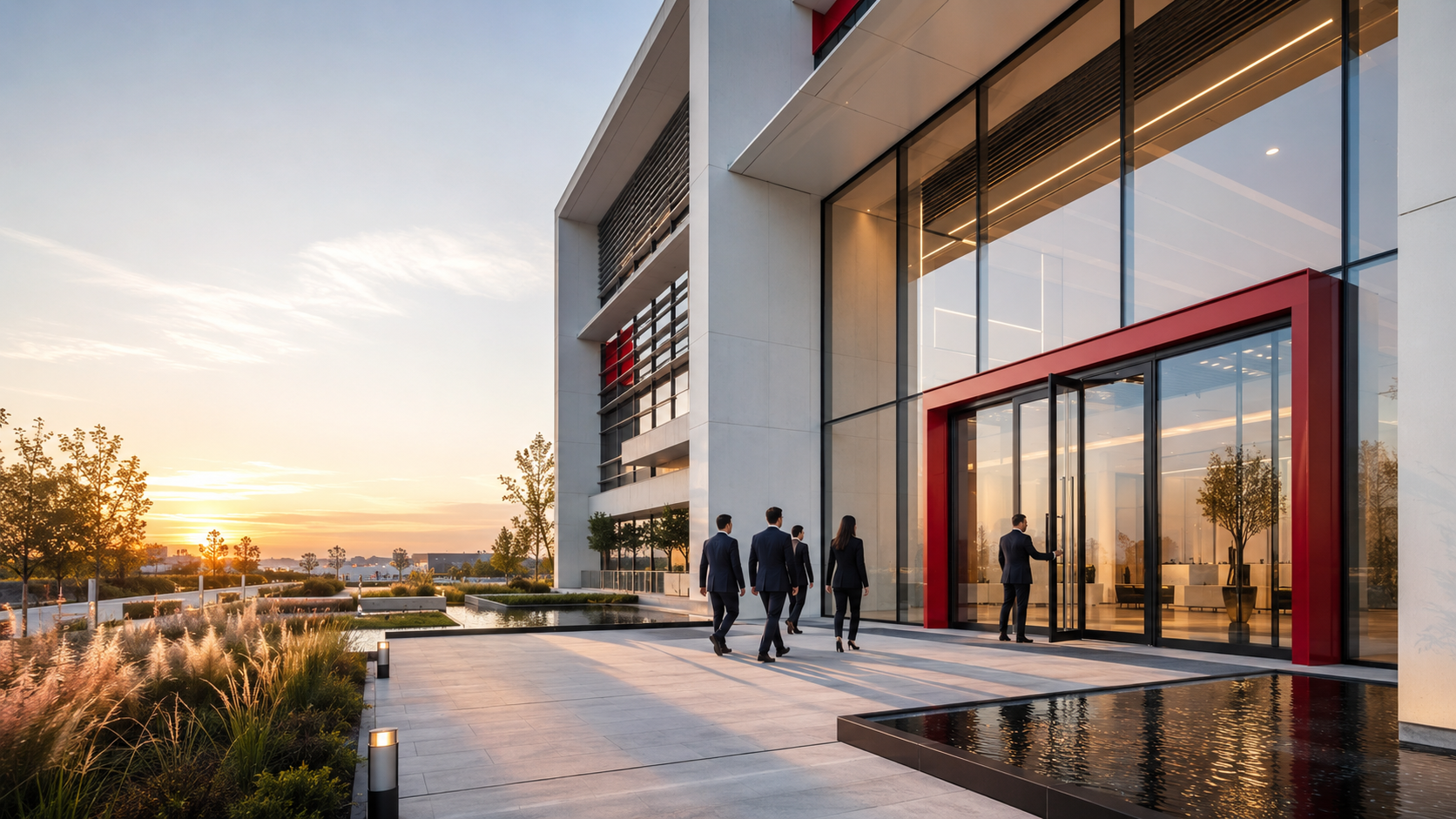 Architectural Commercial Building with Fire Glazed Doors